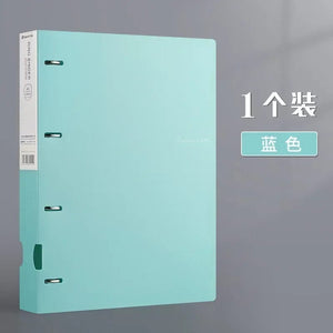 Planet Gates Blue A4 Binder D-Type Punch Folder Office Storage File Ring Waterproof Test Paper Data Storage Folder 4 Hole Binder Learning Supplies