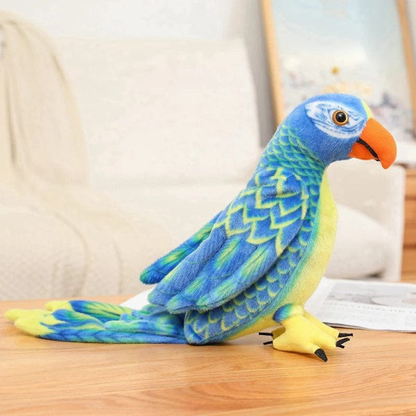 Planet Gates blue / about 70x35cm 50/70cm Cute Lifelike Parrot Plush Stuffed Animal Toy Soft Kawaii Simulation Bird Dolls for Children Girls Baby Birthday Gift