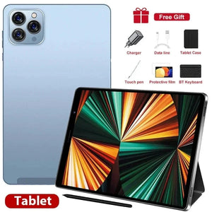 Planet Gates blue add keyboard / 12GB 512GB 2025 Pad Tab 14 8 inch Android 12 16GB Ram 1TB Rom Dual SIM 10 Core Dimensity 9000 WPS GPS Bluetooth 10000mAh Original Tablet