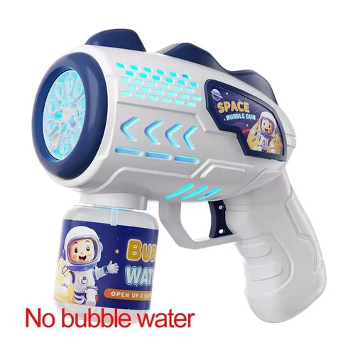 Planet Gates Blue Astronaut Electric Bubble Gun Kids Toy Bubbles Machine Automatic Soap Blower with Light Summer Outdoor Party Games Children Gift