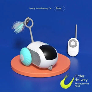 Planet Gates Blue ATUBAN Remote Smart Cat Toy,Active Rolling Car with Replaceable Car,Rechargeable Wicked Car for Indoor Cats/Kitten Small Dogs