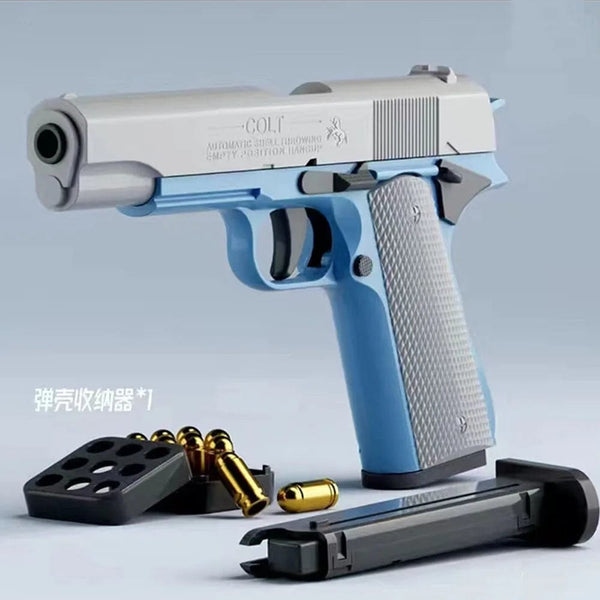 Planet Gates Blue Automatic Colt 1911 Shell Ejection Gun Pistol Toy Guns For Kids Boys Birthday Gift Relaxing Toys