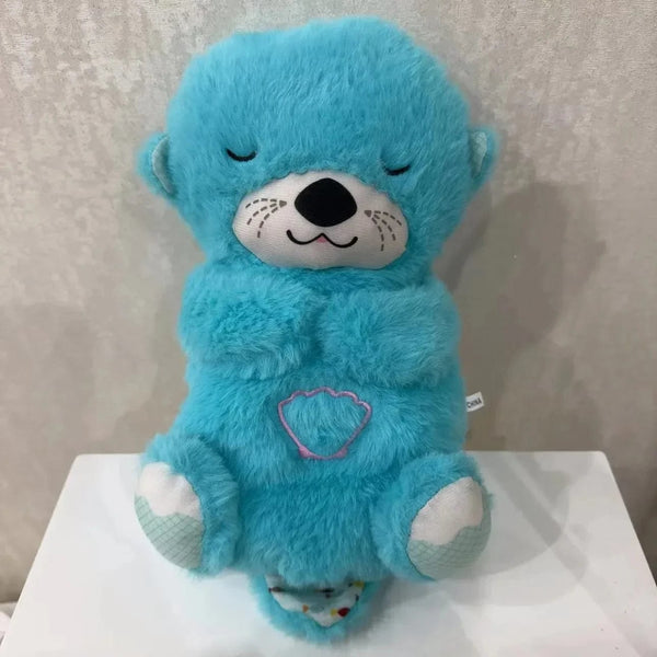 Planet Gates Blue Baby Pacify Breathing Rabbit Doll Soothes Otter Plush Toy Children Soothing Music Sleep Companion Toy Bear Stuffed Gift for Kids