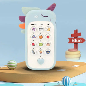Planet Gates Blue Baby Phone Toys Music Sound Machine Cartoon Telephone Soothe Sleep with Teether Electronic Learning Kids Early Educational Toys