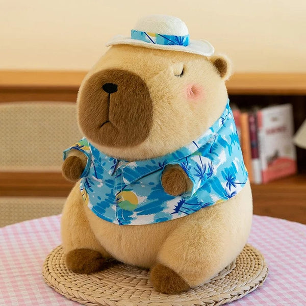 Planet Gates Blue Beachwear Capybara Plush Toy Cute Simulation Yellow Duck Swim Ring Capibara Kawaii Stuffed Animals Birthday Travel Gifts