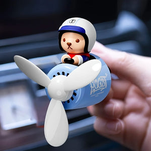 Planet Gates Blue Bear 1pc Bear Pilot Design Car Air Freshener, Car Interior Accessories, Car Air Vent Aroma Diffuser Clip, Car Air Vent Decoration Clip