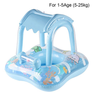 Planet Gates Blue Bell 1pc Pool floats with canopy for Kids, Toddler Infant Pool Float for Baby,Swimming Ring Floaties for Pool,Beach Toys for Party