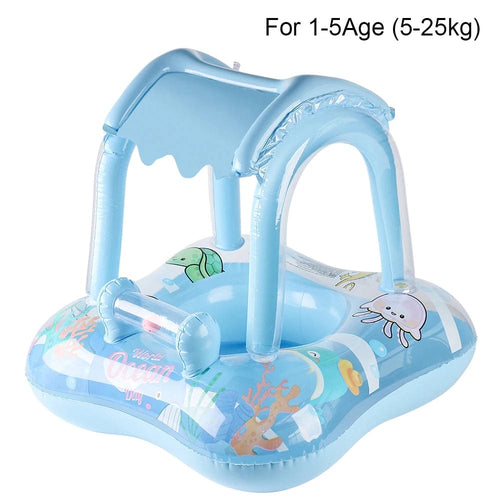 Planet Gates Blue Bell 1pc Pool floats with canopy for Kids, Toddler Infant Pool Float for Baby,Swimming Ring Floaties for Pool,Beach Toys for Party