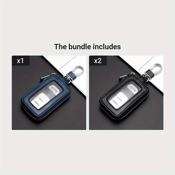 Planet Gates Blue+Black*2 1pc Universal Car Key Fob Case, Car Smart Key Fob Holder For Remote Key Fob, There Are Four Colors Available Key Holder, Burgundy, Black, Blue, Brown