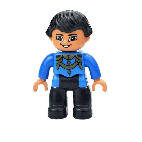 Planet Gates Blue Boy Figures Dolls Big Size Building Blocks Family Action Workers Doctor Police Farmer Compatible Large Bricks Duploes Kid Toys