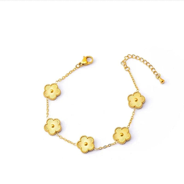 Planet Gates blue bracelet  Luxury Stainless Steel Bracelet Women Adjustable Five Flower Bracelets for Women Clover New Fashion Jewelry Accessories Gifts