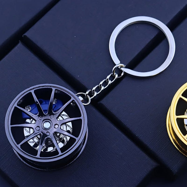 Planet Gates Blue Brake 360 rotating car keychain pendant, creative car keychain decoration, a unique gift for car lovers