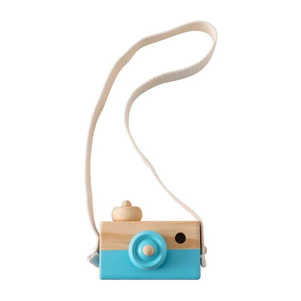 Planet Gates Blue  camera Wooden Fashion Camera Baby Toys Pendant Baby Block Montessori Toys for Children Wooden DIY Presents Nursing Gift Outdoor Toys