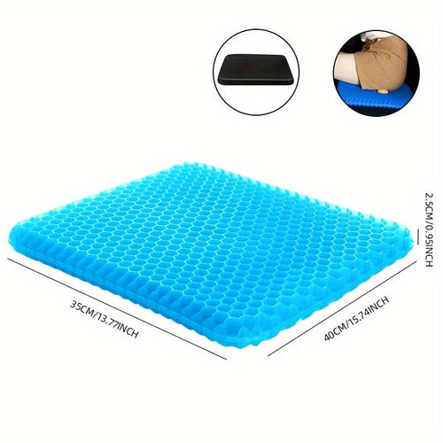 Planet Gates Blue Car Seat Cushion Summer Gel Honeycomb Chair Cushion Cool Cushion Single Ventilated Seat Cushion Breathable Truck Cool Silicone Butt Cushion