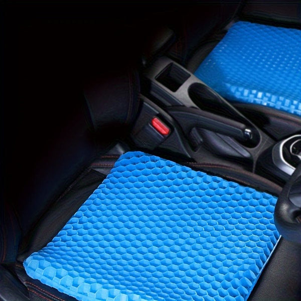 Planet Gates Blue Car Seat Cushion Summer Gel Honeycomb Chair Cushion Cool Cushion Single Ventilated Seat Cushion Breathable Truck Cool Silicone Butt Cushion