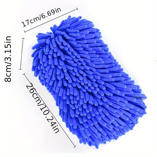 Planet Gates Blue Car Soft Towel Microfiber Chenille Washing Glove Coral Fleece Glove For Auto