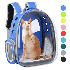 Planet Gates Blue Cat Carrier Bag Outdoor Pet Shoulder bag Carriers Backpack Breathable Portable Travel Transparent Bag For Small Dogs Cats