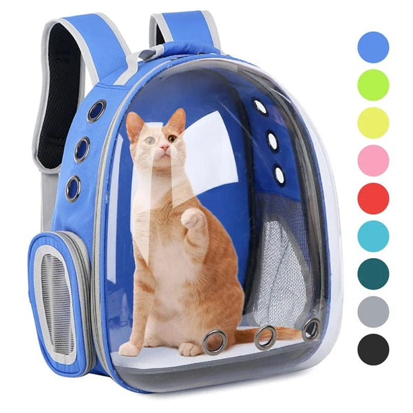 Planet Gates Blue Cat Carrier Bag Outdoor Pet Shoulder bag Carriers Backpack Breathable Portable Travel Transparent Bag For Small Dogs Cats