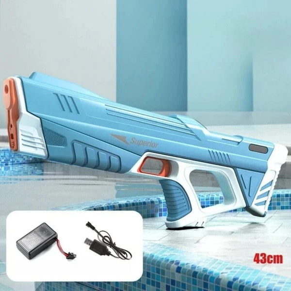 Planet Gates Blue Children Full Automatic Water Gun Toys Summer Outdoor Pool Fight Games Induction Absorb Water Electric Waterguns for Kids Gifts