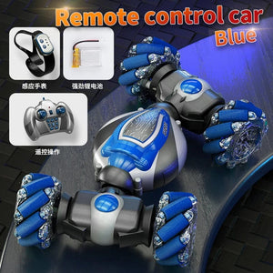 Planet Gates BLUE / CHINA 2.4G Mini Gesture Induction Twist Car Light Electric RC Toy Deformation Car Kid Drift Stunt Remote Control Off-road Vehicle