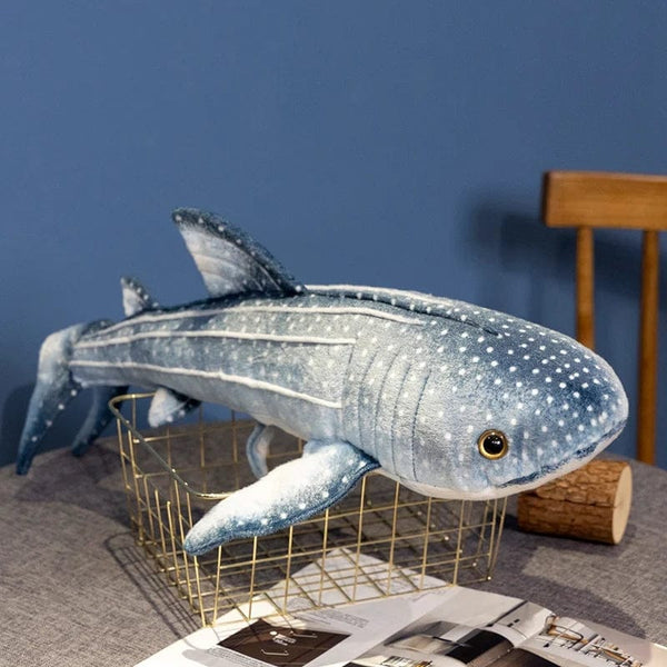 Planet Gates blue / CHINA / 60cm Lifelike Blue Whale Plush Toy Blue Sea Animals Stuffed Huggable Shark Soft Pillow Birthday Gift