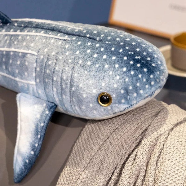 Planet Gates blue / CHINA / 60cm Lifelike Blue Whale Plush Toy Blue Sea Animals Stuffed Huggable Shark Soft Pillow Birthday Gift