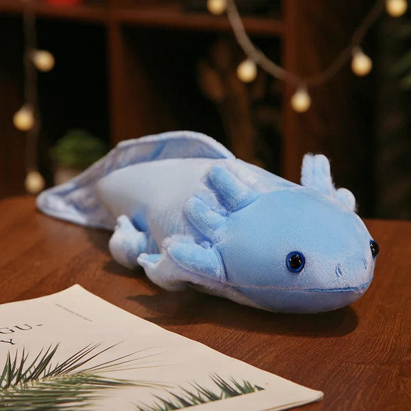 Planet Gates blue / CHINA / 80cm 23-80cm Kawaii Colorful Newt Plush Toy Stuffed Cute Axolotl Salamander Fuzzy Plush Fish Appeasing Long Pillow Cushion Kids Gift
