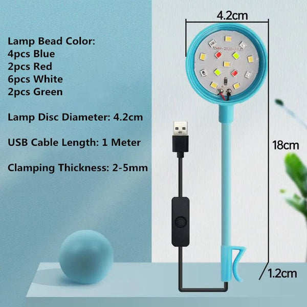 Planet Gates Blue / CHINA USB Aquarium Light 3W 5V LED Waterproof Fish Tank Lighting Underwater Fish Lamp Aquariums Decor Plant Lamp Mini Fish Tank Light