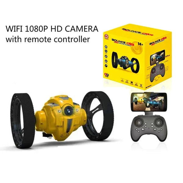 Planet Gates Blue / CHINA WiFi RC High Speed Video Remote Control Jumping Car Prank Stunt Toy LED Headlight Smart Bounce Racer Christmas Gift 720P Camera