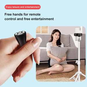 Planet Gates blue / CN Multi-function BT Remote Control Portable Fingertip Selfie Video Controller Automatic Page Turner Browsing For Phone