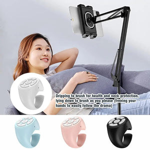 Planet Gates blue / CN Multi-function BT Remote Control Portable Fingertip Selfie Video Controller Automatic Page Turner Browsing For Phone