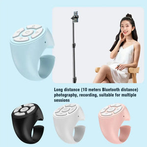 Planet Gates blue / CN Multi-function BT Remote Control Portable Fingertip Selfie Video Controller Automatic Page Turner Browsing For Phone