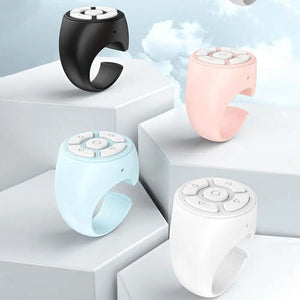 Planet Gates blue / CN Multi-function BT Remote Control Portable Fingertip Selfie Video Controller Automatic Page Turner Browsing For Phone
