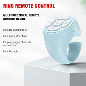 Planet Gates blue / CN Multi-function BT Remote Control Portable Fingertip Selfie Video Controller Automatic Page Turner Browsing For Phone