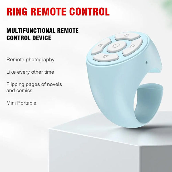 Planet Gates blue / CN Multi-function BT Remote Control Portable Fingertip Selfie Video Controller Automatic Page Turner Browsing For Phone