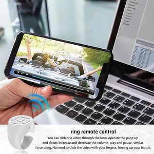 Planet Gates blue / CN Multi-function BT Remote Control Portable Fingertip Selfie Video Controller Automatic Page Turner Browsing For Phone