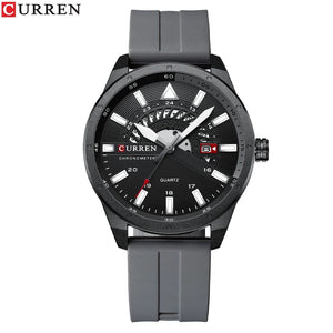 Planet Gates blue CURREN Fashion Men Watch Top Brand Luxury Waterproof Sport Mens Watches Silicone Automatic Date Military Wristwatch