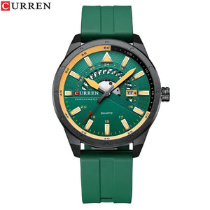 Planet Gates blue CURREN Fashion Men Watch Top Brand Luxury Waterproof Sport Mens Watches Silicone Automatic Date Military Wristwatch