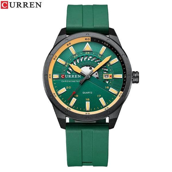 Planet Gates blue CURREN Fashion Men Watch Top Brand Luxury Waterproof Sport Mens Watches Silicone Automatic Date Military Wristwatch