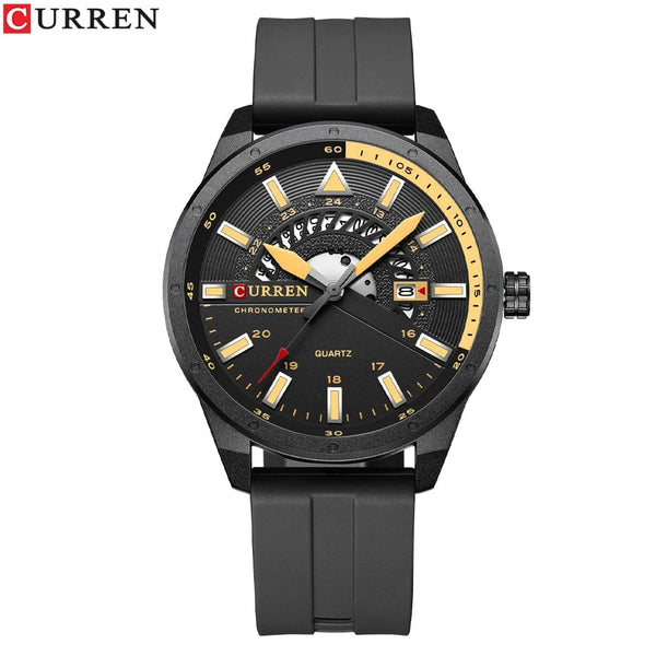 Planet Gates blue CURREN Fashion Men Watch Top Brand Luxury Waterproof Sport Mens Watches Silicone Automatic Date Military Wristwatch
