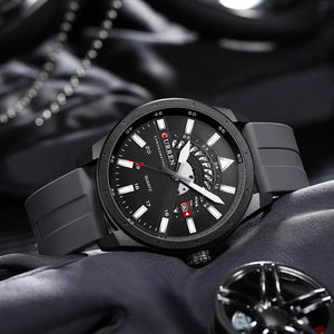 Planet Gates blue CURREN Fashion Men Watch Top Brand Luxury Waterproof Sport Mens Watches Silicone Automatic Date Military Wristwatch