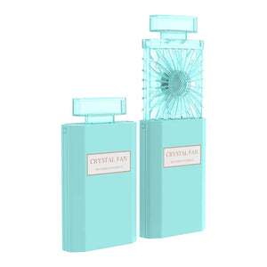 Planet Gates blue Cute Mini Portable Fan Rechargeable Fan Portable Crystal Fan Handy Fan Pocket Size Low Noise Small Electric Fan Air Cooler