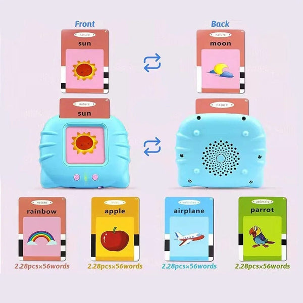 Planet Gates Blue Early Education Flash Card Machine Learning Talking Language English Electronic Audio Book Toy Children Birthday Gift