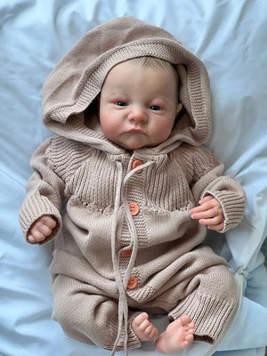 Planet Gates blue eyes / 49cm NPK 19inch Already Painted Finished Reborn Baby Doll Levi Awake Newborn Baby Size 3D Skin Visible Veins Collectible Art Doll