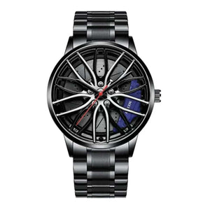 Planet Gates Blue Fashion Men Sports Watches 3d Car Wheel Stainless Steel Band Wrist Watch Men's Quartz Watch Men's Watches