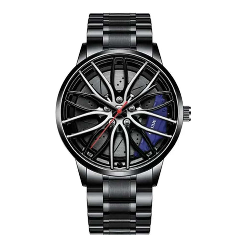 Planet Gates Blue Fashion Men Sports Watches 3d Car Wheel Stainless Steel Band Wrist Watch Men's Quartz Watch Men's Watches