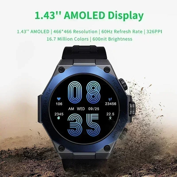 Planet Gates Blue-Fast Delivery / Mexico [World Premiere] Global Version Black Shark S1 Pro Smart watch 1.43'' AMOLED Wireless Charging 15 Days Battery Life NFC Chat GPT
