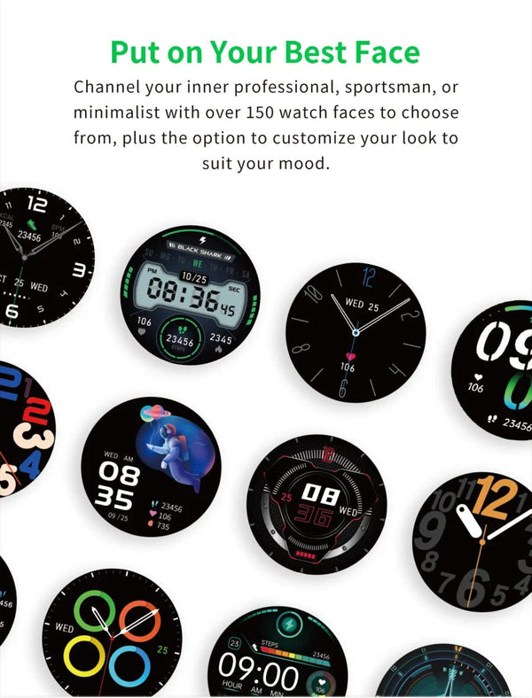 Planet Gates Blue-Fast Delivery / Mexico [World Premiere] Global Version Black Shark S1 Pro Smart watch 1.43'' AMOLED Wireless Charging 15 Days Battery Life NFC Chat GPT