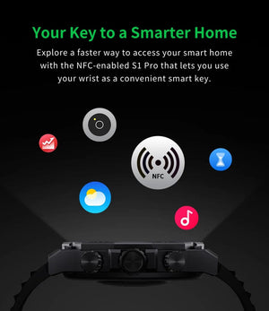 Planet Gates Blue-Fast Delivery / Mexico [World Premiere] Global Version Black Shark S1 Pro Smart watch 1.43'' AMOLED Wireless Charging 15 Days Battery Life NFC Chat GPT