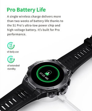 Planet Gates Blue-Fast Delivery / Mexico [World Premiere] Global Version Black Shark S1 Pro Smart watch 1.43'' AMOLED Wireless Charging 15 Days Battery Life NFC Chat GPT